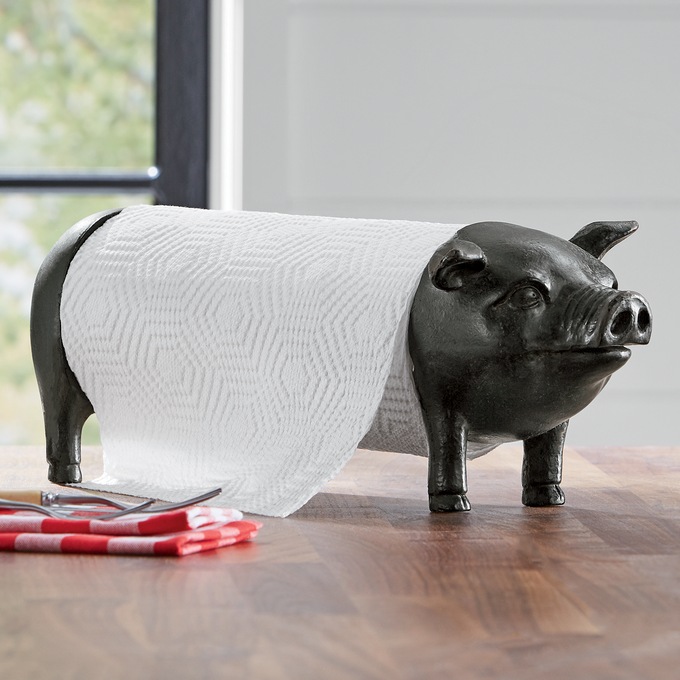 Pig Paper Towel Holder, , large