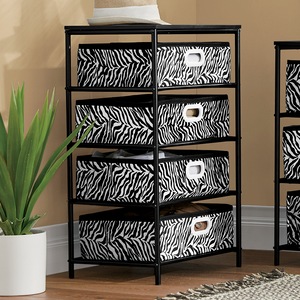4-Drawer Zebra Drawer Storage Tower, , large