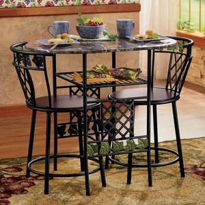 Faux-Marble Ivy Bistro Set, , large