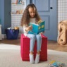 Kids&rsquo; Cube Pouf, Red, large