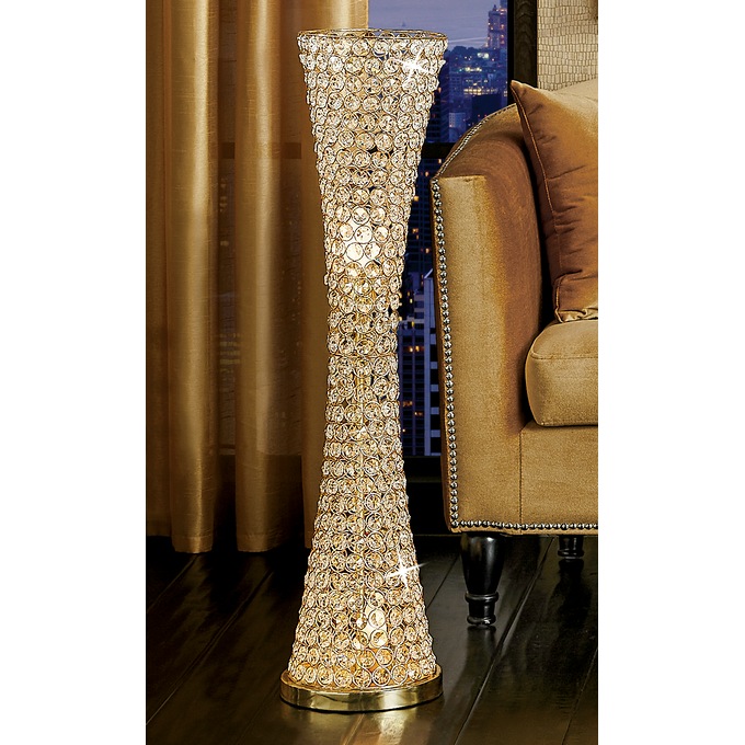 Gold crystal floor sales lamp
