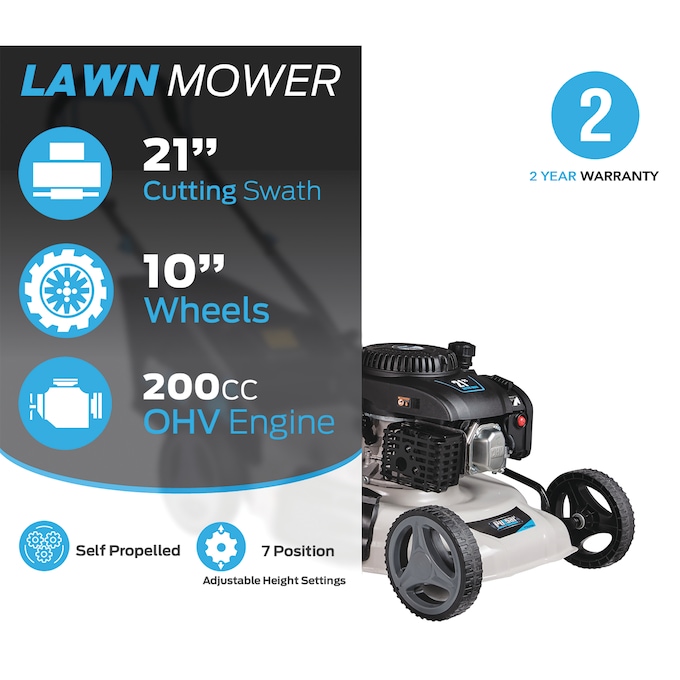 Pulsar 21" 200CC 3-in-1 Self-Propelled Lawn Mower, Black, large