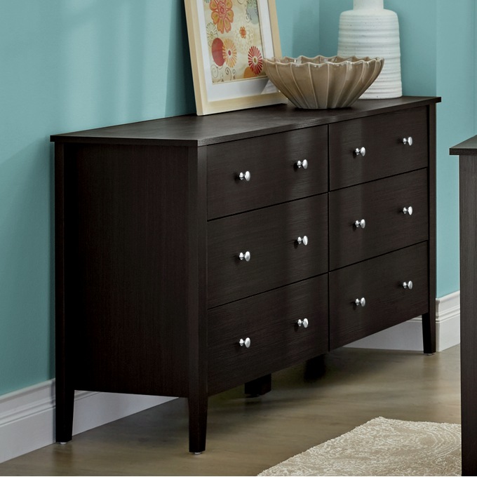Emil 6-Drawer Lowboy, Espresso, large