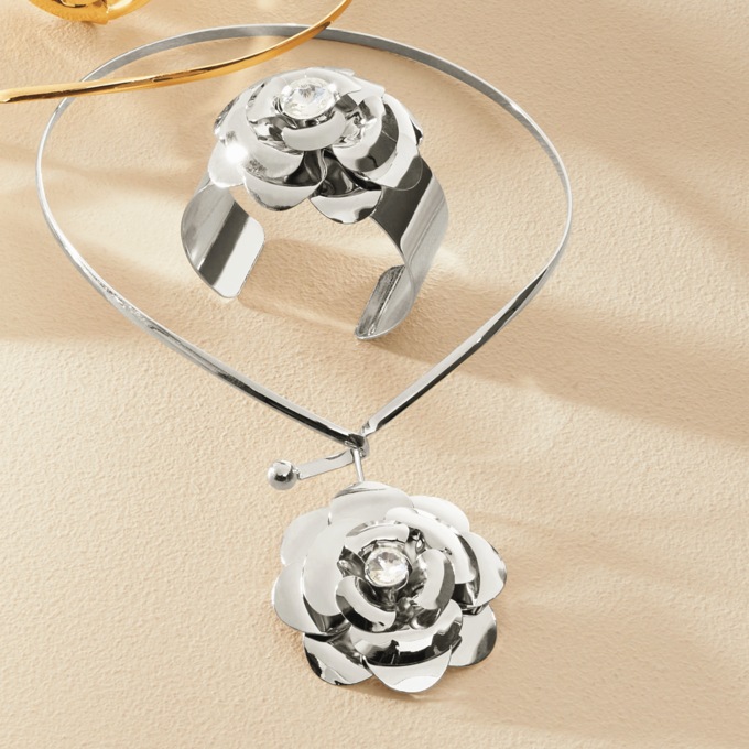 Floral Necklace & Bracelet Set, , large