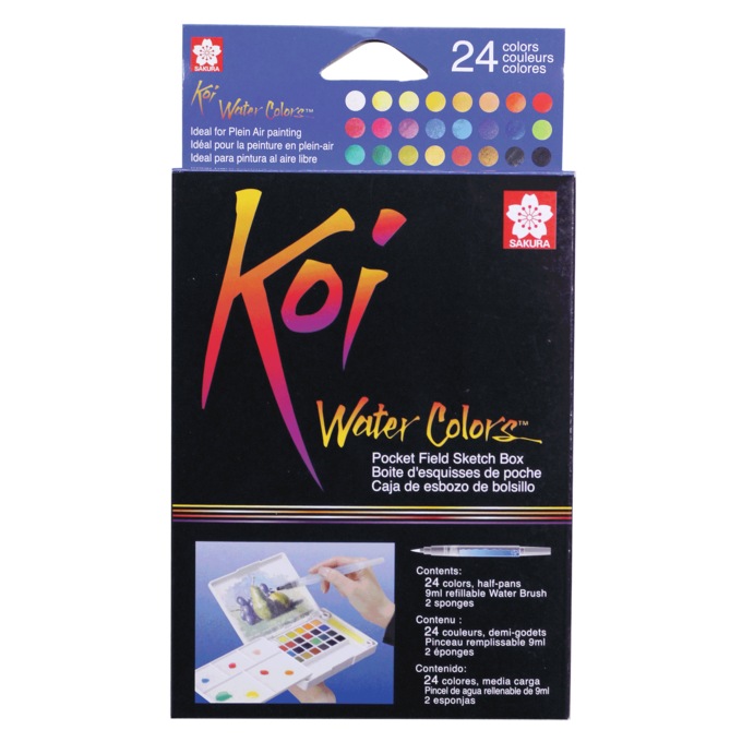 Sakura Koi Watercolor Pocket 24-Color Field Sketch Box Set, , large