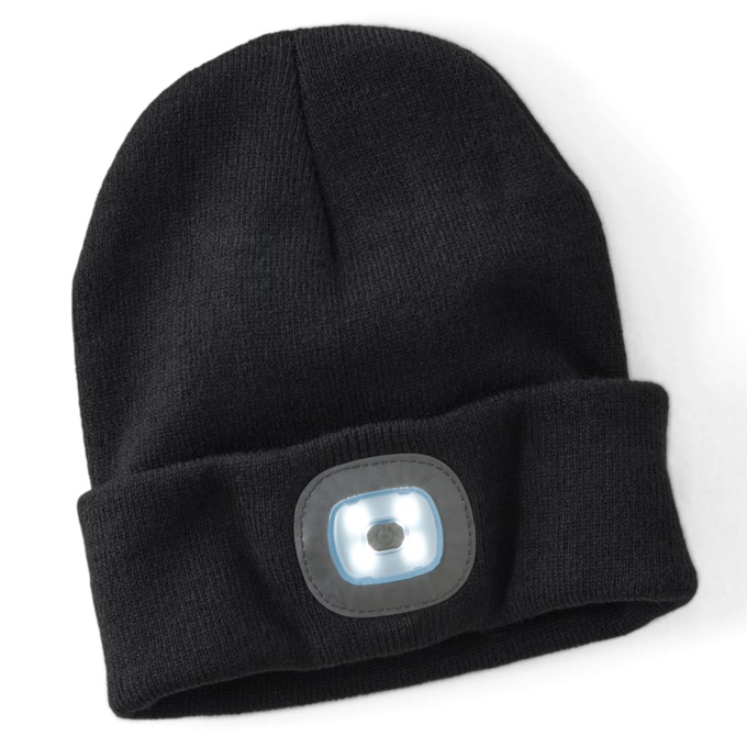 Men's Rechargable LED Beanie - Solid, , large