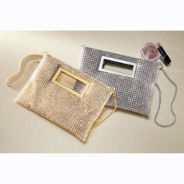 Rhinestone Clutch Crossbody Bag, , large