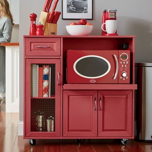 Red microwave sales stand