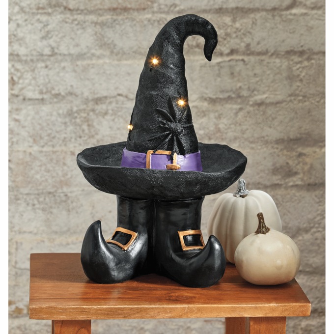 Lit Witch Hat and Boots Décor, , large