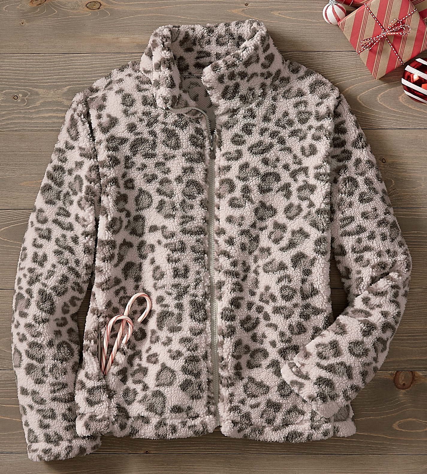 fleece leopard jacket