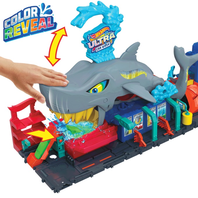 Hot Wheels City Ultra Shark Car Wash, , large