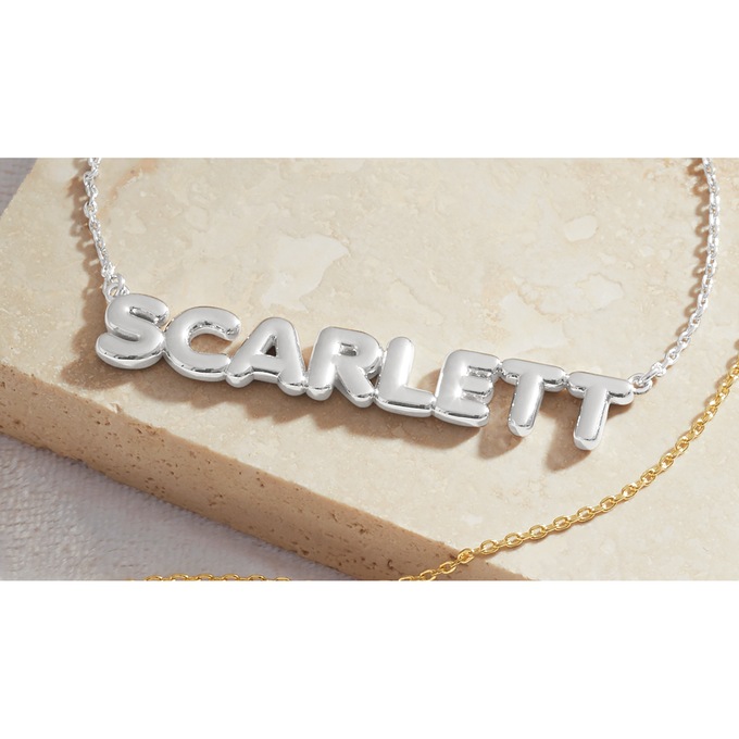 Personalized Name Bubble Letters Necklace, , large