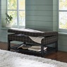 Hudson Storage Bench, Charcoal Windowpane, large