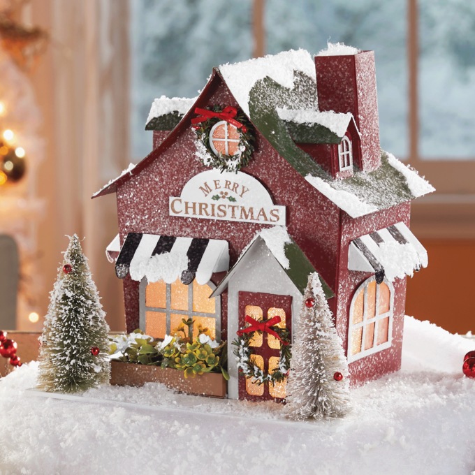 LED Paper Merry Christmas House, , large