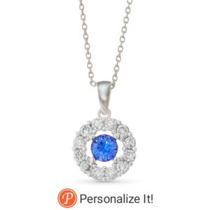 Heart/Halo Birthstone Necklace, , large