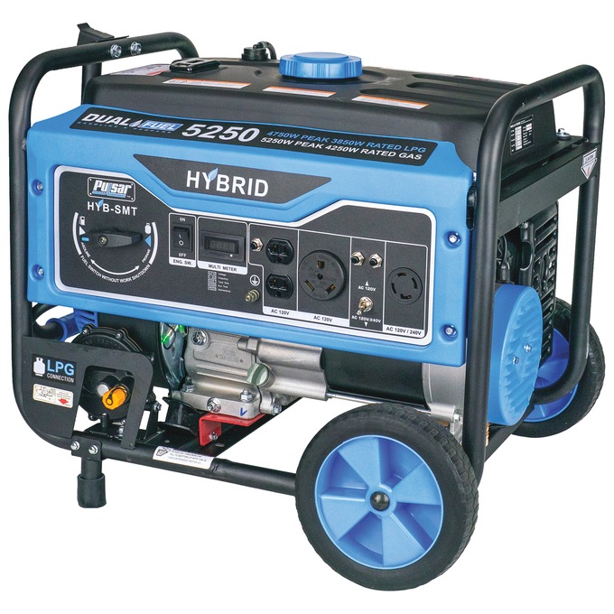 Pulsar 5250W/4250W Dual-Fuel Generator, Blue, large
