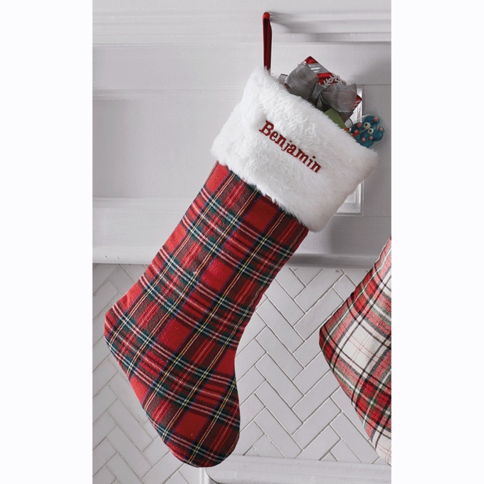 Tartan Plaid Christmas Stocking, , large
