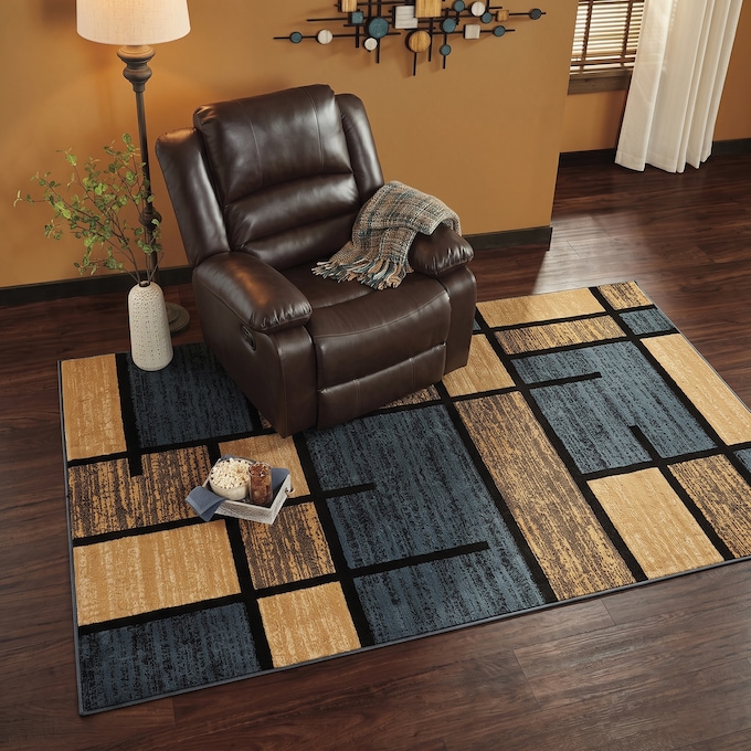 4-Piece Gilmore Rug Set, Navy, large