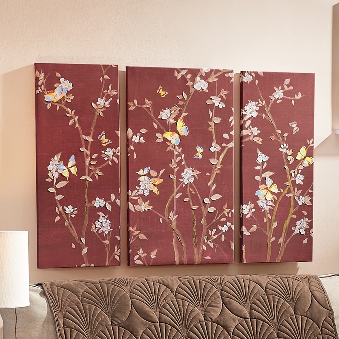 3-pc. Autumn Butterflies Wall Art, , large