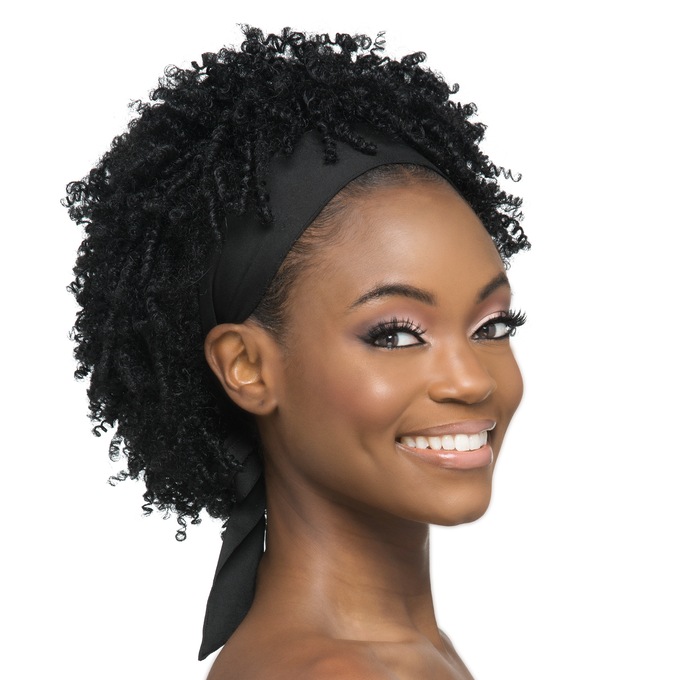 Vivica Fox Anjika Tie Headband Wig, Jet Black, large