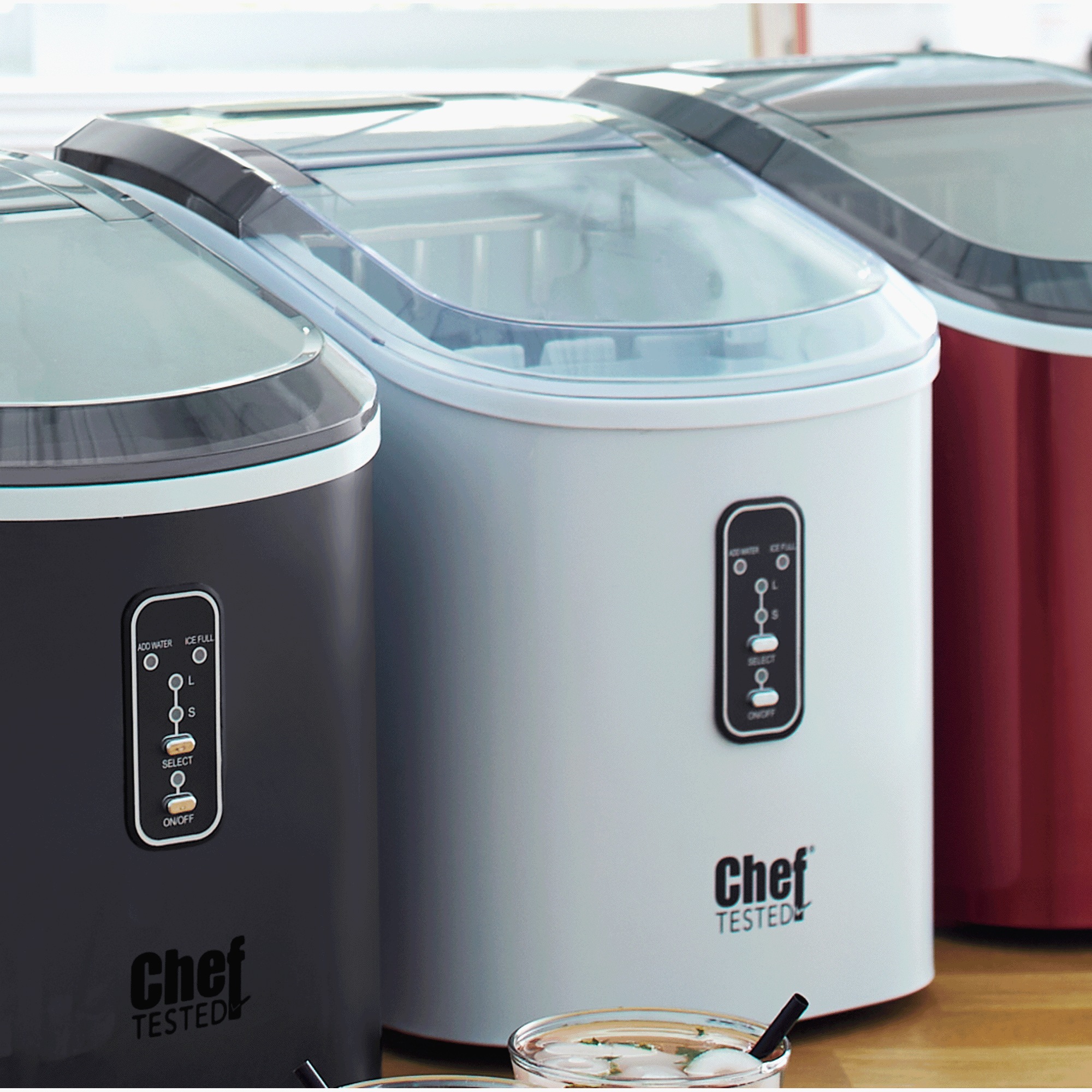 Personalized Chef Tested Self-Cleaning Ice Maker by Wards, White Stainless, large