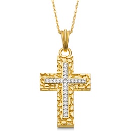 Nugget Cross Pendant, , large