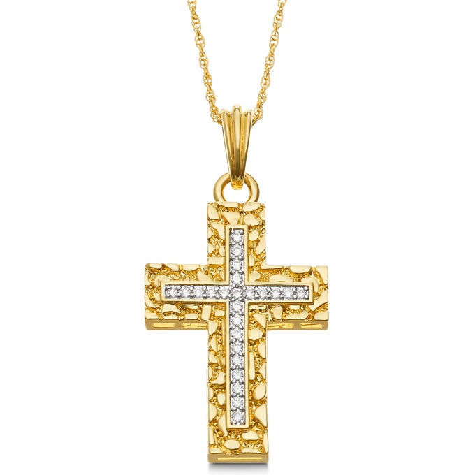 Nugget Cross Pendant, , large