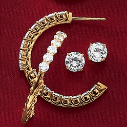 2-Pair Cubic Zirconia Earring Set, , large