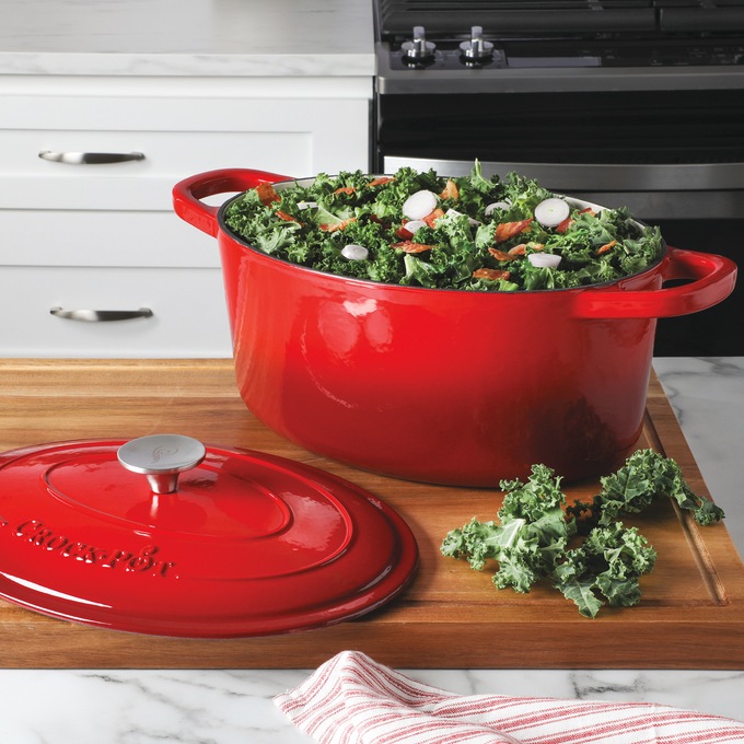Crock Pot Artisan 7-qt. Enameled Cast Iron Oval Dutch Oven with Lid, , large
