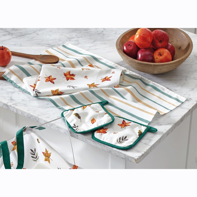 Harvest Leaf Potholder and Towel Set, , large
