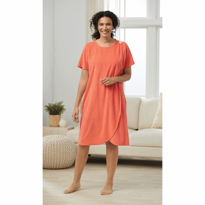 Adaptable Terry Lounger, Coral, large