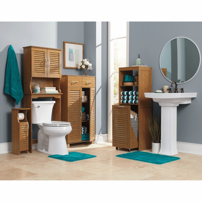 Bamboo-Finish Bath Furniture, , large