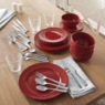 36-Piece Solid Round Dinnerware Set, Red, large