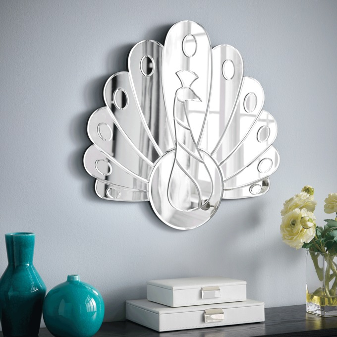 Fanned Peacock Wall Mirror, , large