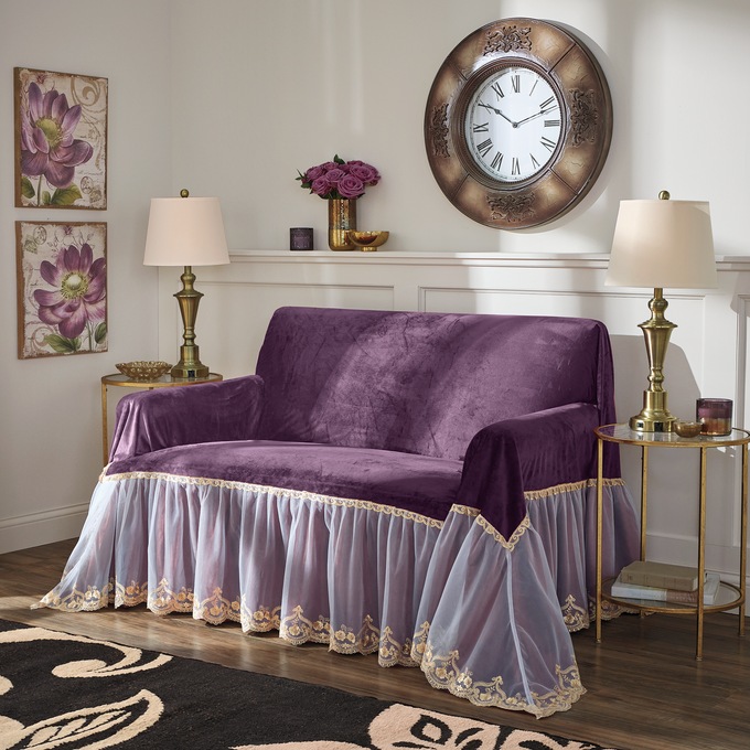Velvet Throw Slipcover, , large