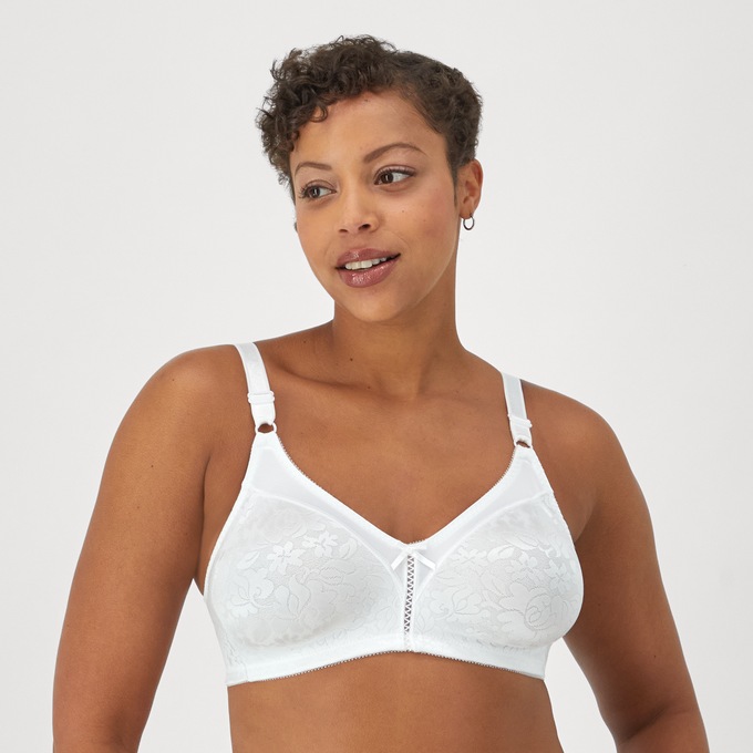 Bali Wireless Lace Double Support Bra with Adjustable Straps, , large