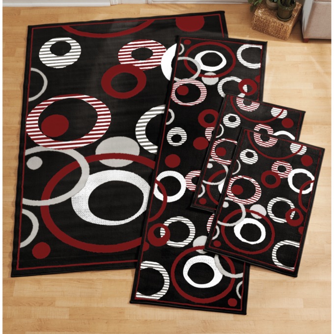 Geo Rings Rug Set, , large
