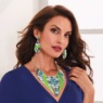 Crystal Floral Enamel Necklace, , large