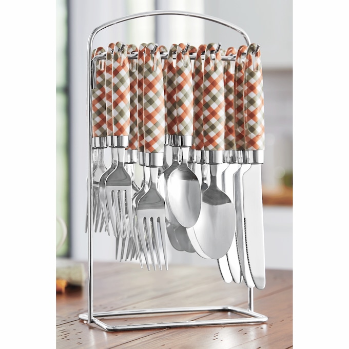 20-Piece Hanging Patterned Flatware Set, , large