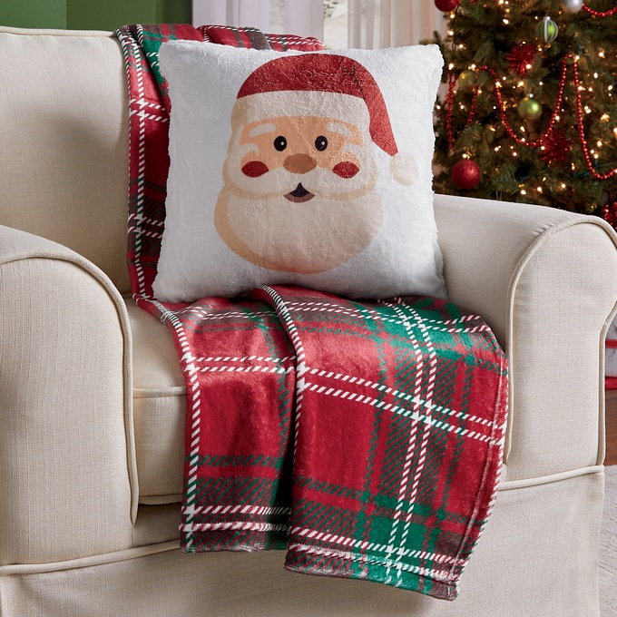 Novelty Plush Throw and Pillow Set, , large