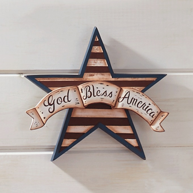 God Bless America Wood Wall Art, , large