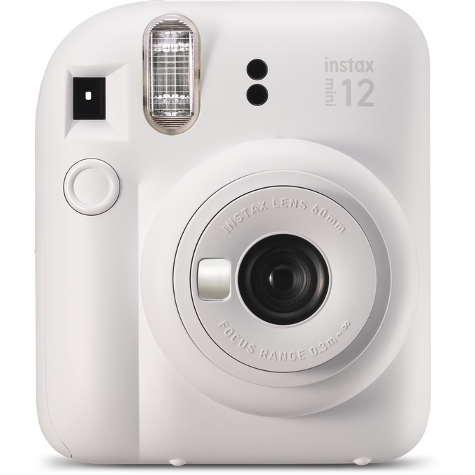 Fujifilm Instax Mini 12 Instant Camera with Built-In Selfie Mirror, Clay White, large