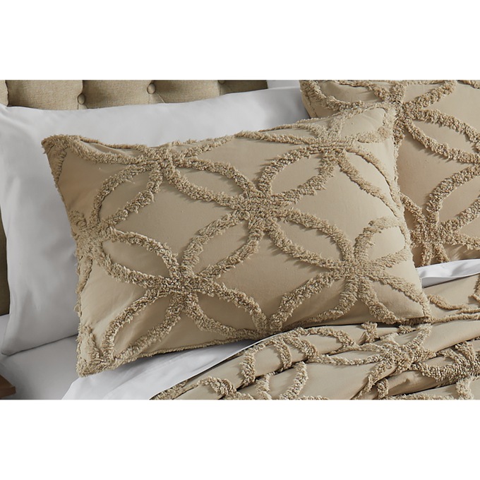 Solid Chenille Sham, Taupe, large