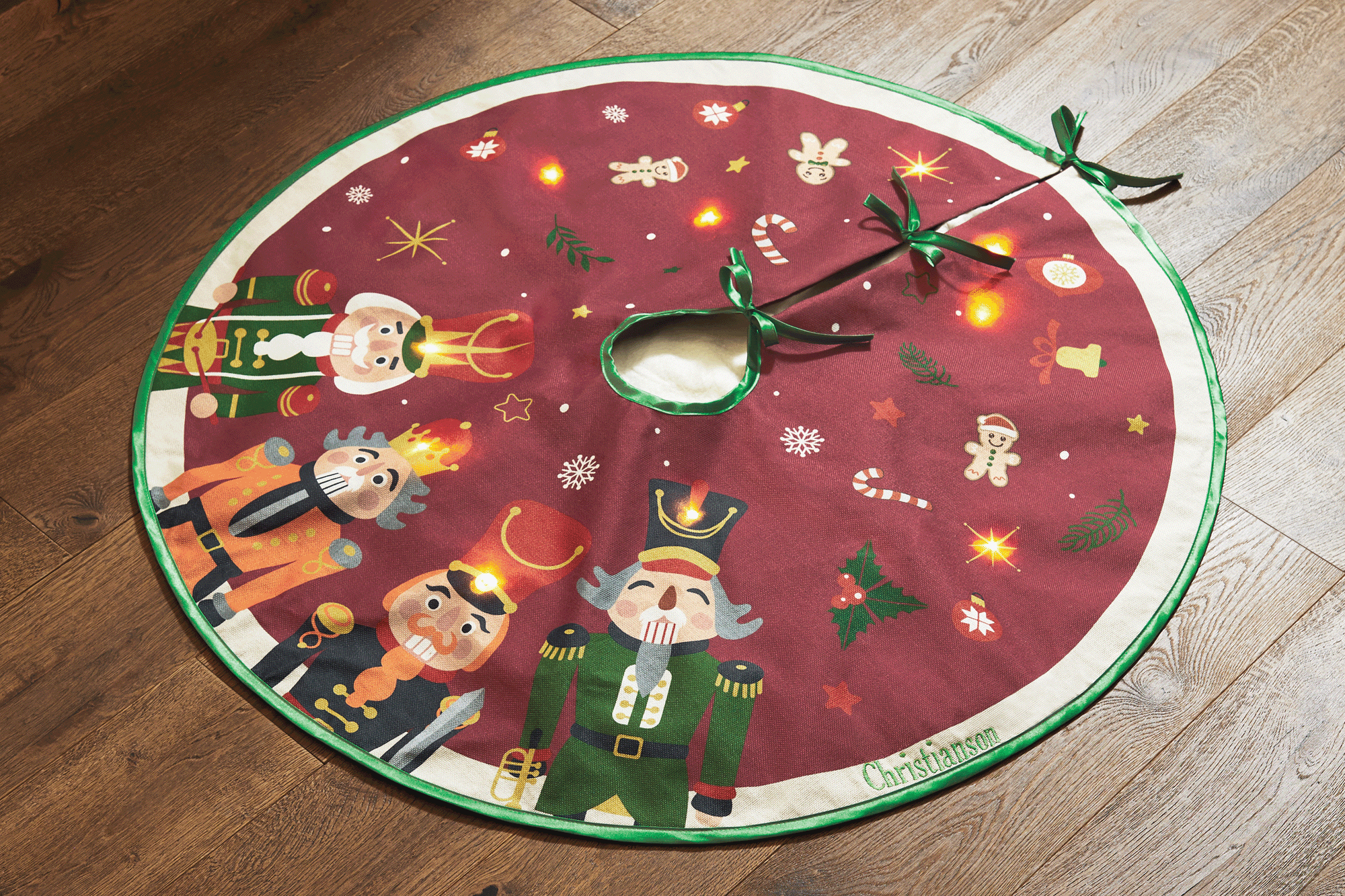 Lit Christmas Tree Skirt, , large