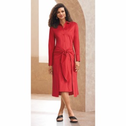 Dasha Tie-Waist Shirtdress, , large