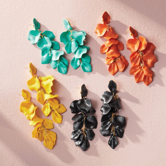 Color Petals Drop Earrings, , large