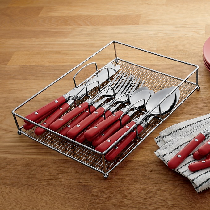 20-Piece Color Flatware Set with Caddy, , large