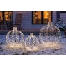 Set of 3 Large Outdoor Illuminating Metal Ornaments, Gold, large