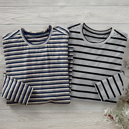 2-Pack Long-Sleeve Striped Tee, , large