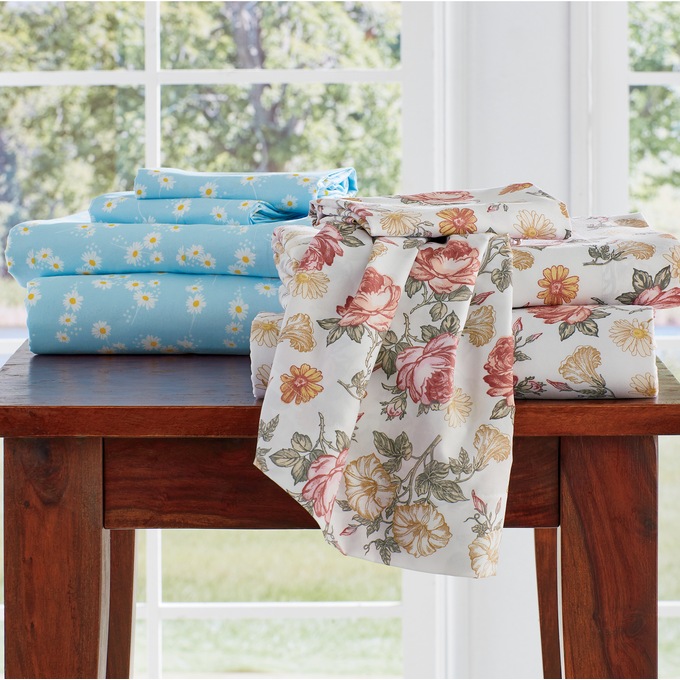 Blooms Microfiber Sheet Set, Daisy Floral, large